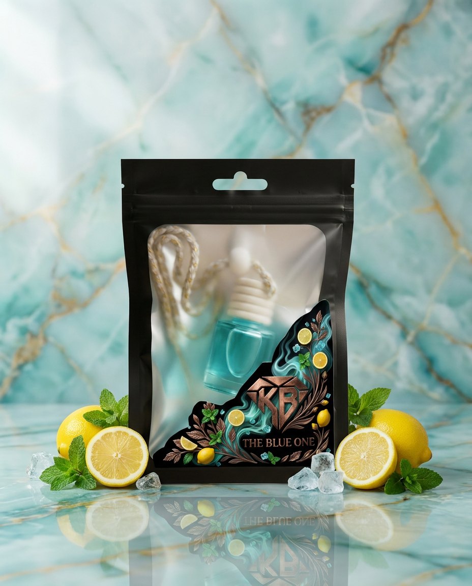 The Blue One car air freshener — 8 ml handmade hanging glass diffuser